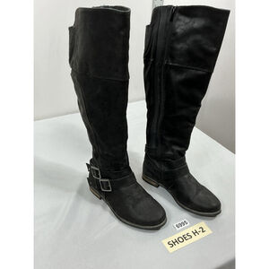 Womans Torid Otk Distressed Boots Size 9 W Black Side Zip Round Toe